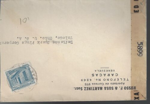 Venezuela aaa Censored Cover to USA WWII - Picture 1 of 2