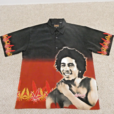 Bob Marley Clothing by Dragonfly Mens Shirt Graphic Short Sleeve Button Up  XXL | eBay