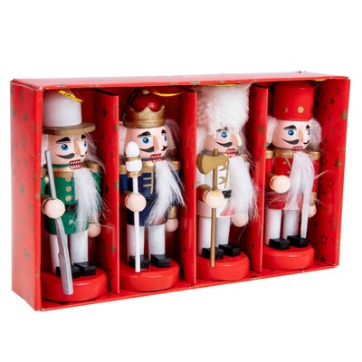 4 Pcs Nussknacker-Verzierung Hängendes Nussknacker- Aus Holz Zum Aufhängen