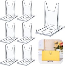 6 Packs Adjustable Purse Display Stand Clear Acrylic Handbag clear