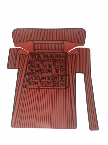 Set 4 Sovratappeti Tappetini Tappeti in Gomma Rosso e Nero per FIAT 500 D F L R - 第 5/5 張圖片