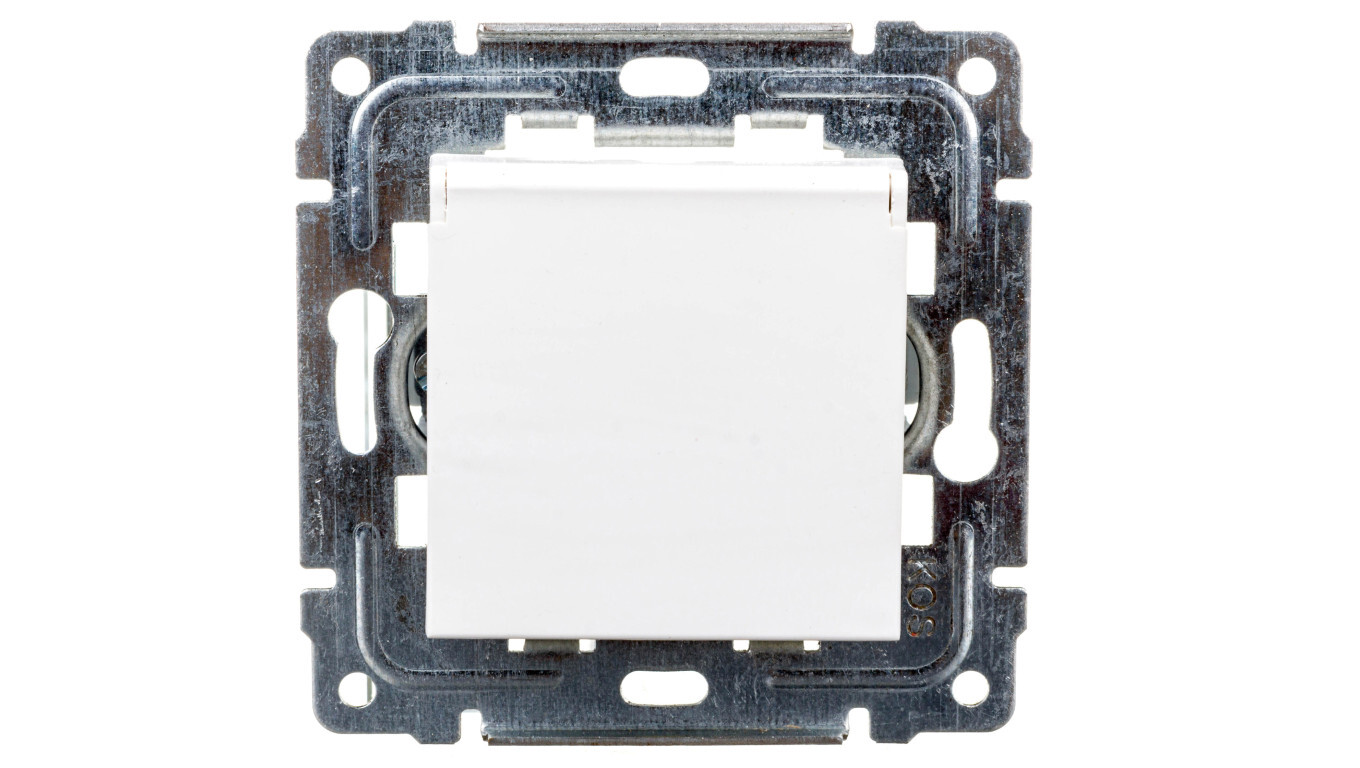 DANTE Splashproof socket with/with shutters transparent flap white 450439 /T2UK