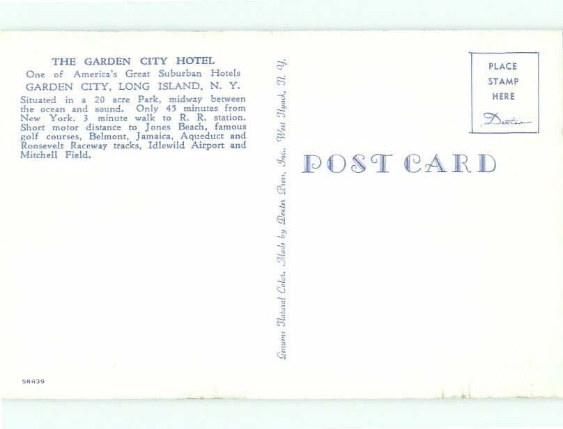 Pre1980 THE GARDEN CITY HOTEL Long Island Garden City New York NY