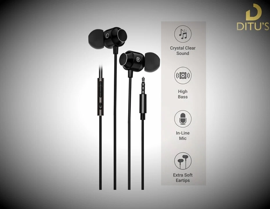 Core X6 Earphones with In-Line Control Microphone - Black - Image 2 of 4