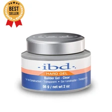 IBD Clear Hard Gel LED/UV Builder Gel for Extensions & Sculpting, 2 Oz, 1-Pack