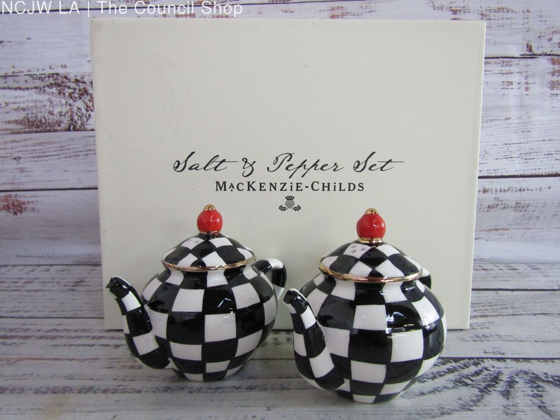 MacKenzie-Childs Courtly Teapot Salt & Pepper Set
