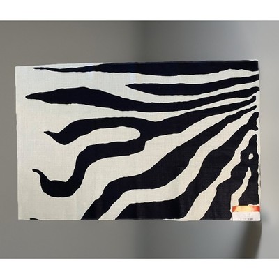 Scalamandre Linen Fabric Sample Zebra in Black 26 w x18 h $375yd. retail