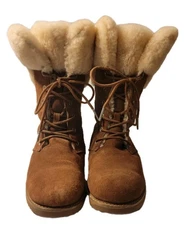 EMU Australia Shoreline Womens Sz 8 Brown Leather Suede Waterproof Sheepskin