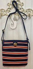 2015 TOMMY HILFIGER Blue White Red Striped Patriotic CROSSBODY HAND BAG