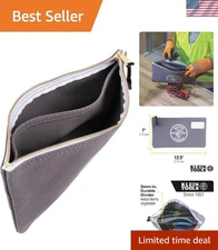 Durable Tool and Craft Bag, 7x12.5 Inch Zippered Canvas Organizer with Divider