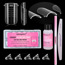 Poly Gel Nail Kit for Toes and Fingers, Straight Flat Dual Forms Reusable for Po