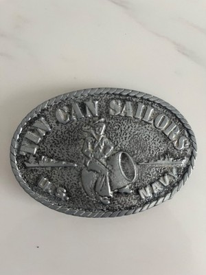 Vintage Pewter Tin Can Sailors U.S. Navy Belt Buckle Robert Baldwin