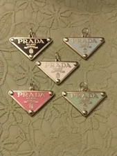 Lot of 5 Prada Zipper Pull Charms/Silver Tone 