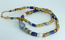 28" Ghana Sand Cast Glass Beads Ghana Bead African Art 69