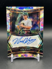 2025 Panini Select - Signatures NICK KURTZ #SIG-NK Cracked Ice Prizm ROY A’s 🔥