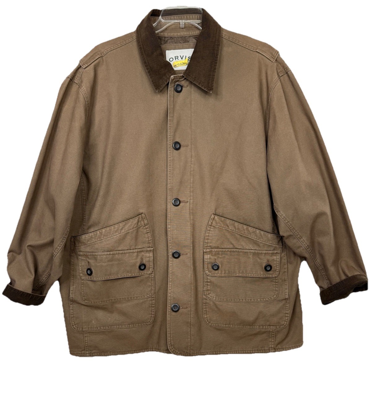 Orvis Men's Chore Jacket Barn Coat Field Insulated Brown XXL Canvas Quilt Lined