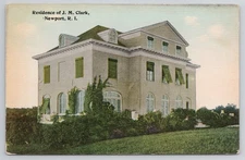 c.1910 Newport, Rhode Island Residence of J.M. Clark Old Historic Home Postcard