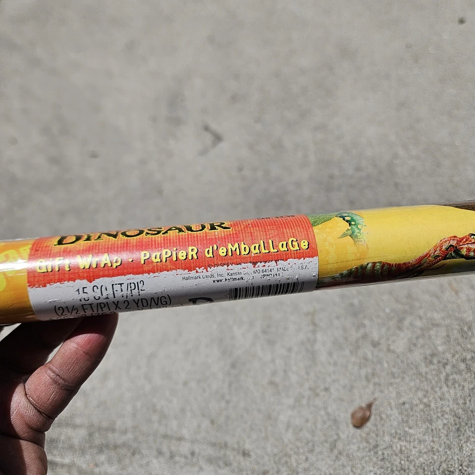 VTG Disney Hallmark Dinosaur Gift Wrap Wrapping Paper Roll 15 SQ FT  - Image 2 of 4