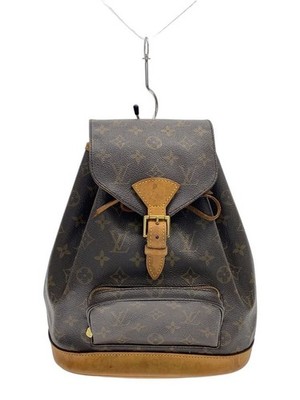 LOUIS VUITTON Backpack Montsouris MM Monogram Canvas PVC BRW Used