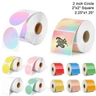 2inch Circle/Square Thermal Labels Self-Adhesive Sticker Round For Zebra MUNBYN
