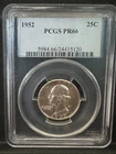 1952 SILVER Washington Quarter PCGS PR66