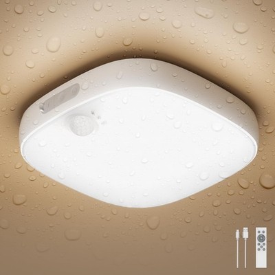 Waterproof Motion Sensor Shower Light, Rechargeable LED Ceiling Lamp, RGB Colors