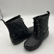 Sperry Top-Sider Saltwater Quilted Duck Boots Black Waterproof STS83693 Womens 7