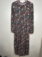 Boden Jersey Maxi Dress Size 8 Floral Long Sleeve Teacher Work