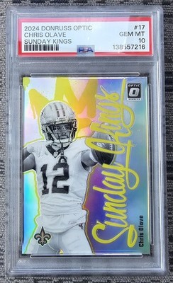 2024 Panini Donruss Optic Chris Olave Sunday Kings #17 PSA 10 Case Hit Low Pop