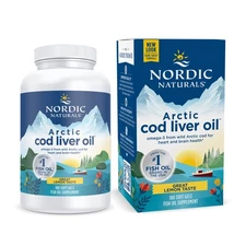Nordic Naturals Arctic CLO - All Natural Cod Liver Oil Soft Gels, Lemon, 180 Ct