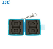 JJC MC-11B BLUE Memory Card Holder case fit for 4x SD, 4x MSD with key ring