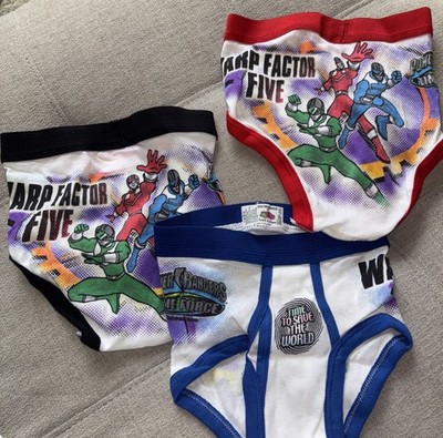 VTG 2006 Fruit Of Loom Power Rangers Time Force Warp Factor Five Boy Briefs Sz 4