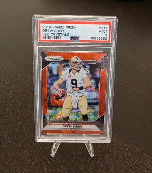 2016 Panini Prizm - Drew Brees Card Red Crystals Card #111 PSA 9 49/75