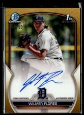 2023 Bowman Chrome Prospect Autographs Gold Refractor Wilmer Flores Auto 12/50