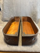 VTG Antique Treadle Sewing Machine Drawer Set of 2 Wooden Cabinet Left & Right