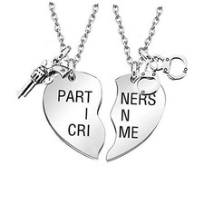 Best Friend Necklaces BFF Necklace for 2 Friendship Silver Partners in crime