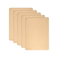 5pcs Metal Business Card 2.6x1.8x0.02 Inch Engraving Card Adhesive Copper Tone