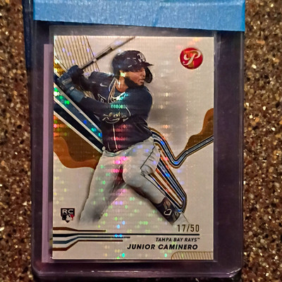 Topps 2024 Pristine Junior Caminero Rays #212 RC Gold Refractor 17/50