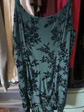 Forever 21 Plus Size 3X Green Floral Sleeveless Slip Dress Adjustable Straps