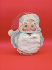 Vintage Santa cardboard cut out with cotton beard