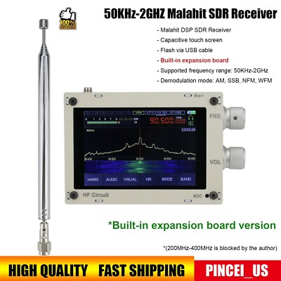 Hifi Audio 50KHz-2GHZ MALAHIT SDR DSP SDR Receiver SDR Radio AM