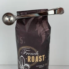 Stainless Steel Coffee Scoop And Sealing Bag Clip Coffee NEW