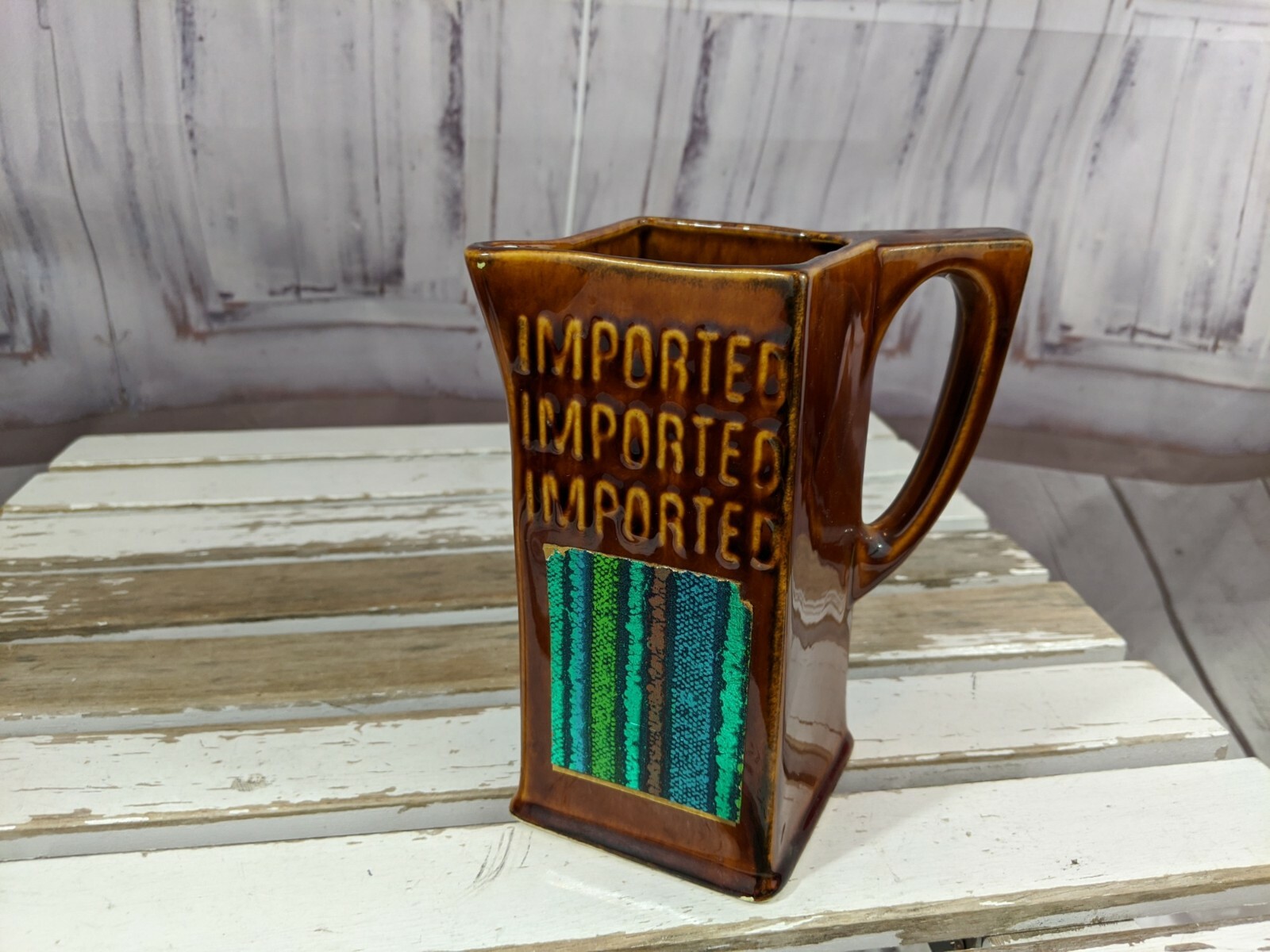 Vintage Canadian Calvert Whisky Mug Ceramic Bar Pitcher Pub Jug Pottery Barware