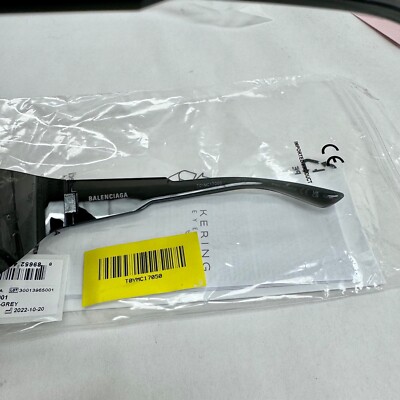 BALENCIAGA MONO Wrap 0257 Black Fashion Shield Futuristic Sunglass