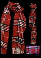 New Winter Womens Mens 100 Cashmere Wool Wrap Scarf Plaid Scarves  02 