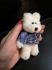 Little White Teddy Bear, small plush stuffed Bear on joints, collectibles