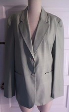 United Colors of Benetton Worsted Wool Blazer Jacket Womens M L Vintage Green