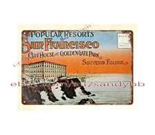 1915 San Francisco CA Sutro Baths Cliff House Golden Gate Par metal tin sign