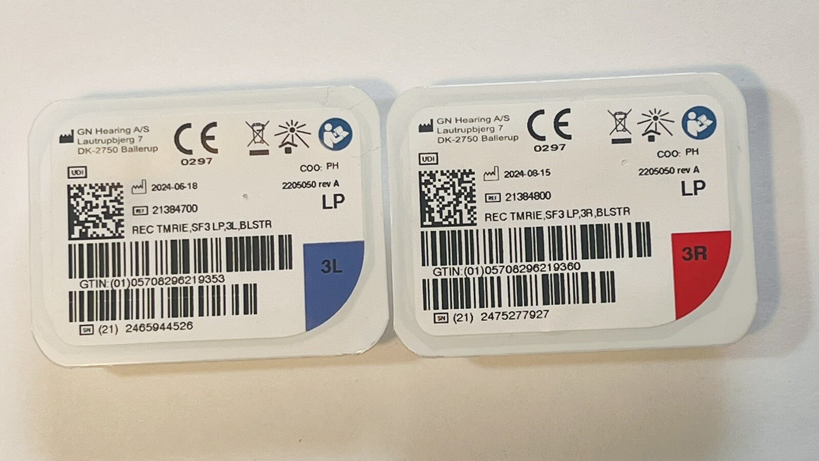 Resound One Surefit 3-LP Receiver Size 3L/3R…Omnia..Nexia..  New