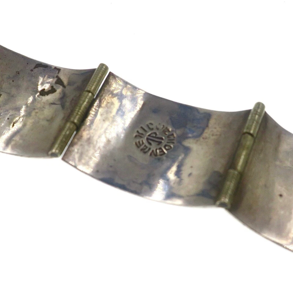 Vintage JP Mexico Sterling Silver Story Teller Bull Fighter Bracelet 6.5" Foto 4 de 4